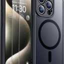 SPIDERCASE Designed for iPhone 15 Pro Max Case, Magnetic Translucent [2 Tempered Glass Screen Protector] [Full Camera Protection] Anti-Fingerprint Anti-Scratch for iPhone 15 Pro Max 6.7, Black