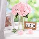 BLEUM CADE 4 Pcs Pink Hydrangea Artificial Flowers with Realistic Stems, 18In Large Fake Pink Flowers, Faux Flower for Home Party Decor Outdoor Wedding Bouquets Table Centerpieces Decoration