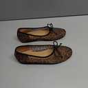 UBWDU Mesh Ballet Flats for Women Round Closed Toe Mary Jane Flats Ballerina Shoes with Bow (6, Leopard)