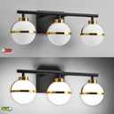 SOLFART 3 Lights Vanity Light Bathroom Light Fixtures Over Mirror in Brass Black Vanity Lights for Bathroom Vintage Lights Wall Sconces