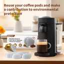 Reusable Vertuo Pods Kit for Nespresso, Reusable Vertuo Capsule for Nespresso with 100PC AL Foil Seals Lids, Refillable Coffee Pods for VertuoLine Compatible with VertuoPlus Espresso Machine
