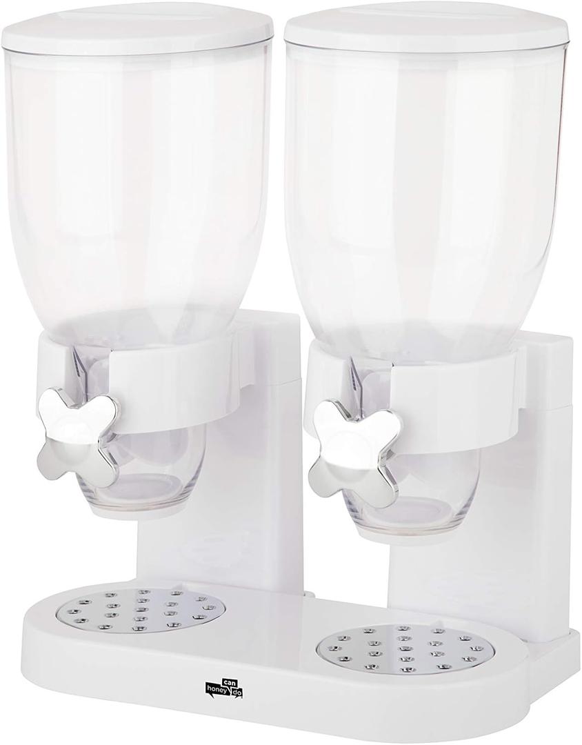 Zevro /GAT201C Indispensable Dry Food Dispenser, Dual Control, White/Chrome