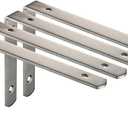 Deezio Stainless Steel Heavy Duty L-Shaped Corner Brace Joint Angle Bracket Shelf Brackets, Brushed Nickel, Pack of 4(250x150x4mm)