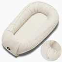 Baby Lounger, Adjustable Baby Lounger for Newborn 0-24 Months, Breathable & Soft Infant Lounger,Tummy Time Lounger for Home and Travel,Baby Girls & Boys Babies Stuff, Baby Shower Gifts, Beige (1 Pack)