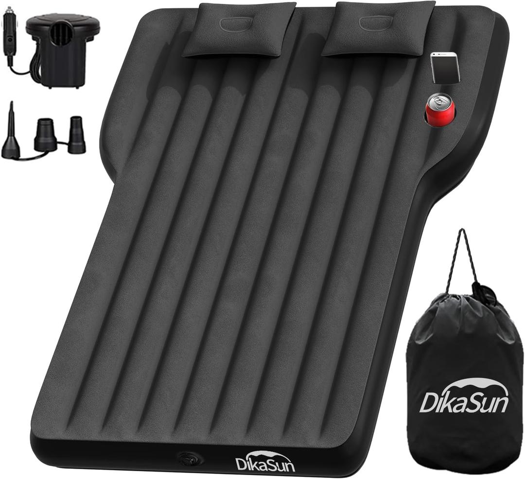 Tesla Model Y Mattress: Inflatable Camping Bed Air Mattress for Model Y, Thickened Travel SUV Sleeping Pad with Car Air Pump 2 Pillows (Tesla Model Y Mattress, Black)