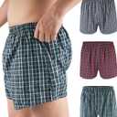 YESWEL Men's Incontinence Underwear Washable Reusable Boxer Briefs with Front Fly 3 Pack (Multicolor01, Large)