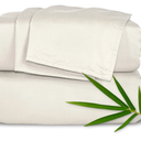 Pure Bamboo King Sheets, Genuine 100% Organic Viscose Derived from Bamboo Bed Sheet Set, Luxuriously Soft & Cooling, Double Stitching, 2 Year Quality Promise (S King, Ivory)