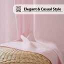 FMFUNCTEX Linen Sheer Curtains for Bedroom, Pink Curtains 63 Inch Length for Living Room, Blush Pink Farmhouse French Flax Blend Window Draperies, Rod Pocket 2 Panels Set