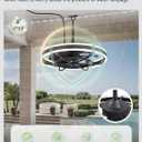 LEDIARY 24" Outdoor Ceiling Fans with Light, Waterproof Gazebo Fan with Hanging Hook, App Control for 3CCT Dimmable, Caged Plug in Ceiling Fan with Hanging Hook for Patio, Porch, Pergola