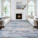6x9 Area Rugs for Living Room Large Washable Carpets for Bedroom Blue Brown