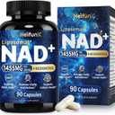 NAD+ Supplement | 1455mg Liposomal NAD Supplement with Resveratrol, CoQ10, PQQ | Anti-Aging, Mental Focus & Cellular Energy for Women and Men | 90 Vegan Capsules