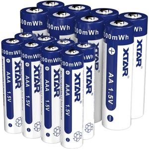 XTAR 1.5V AA AAA Lithium Rechargeable Battery 3300mWh & 1200mWh 8pcs1.5V AA+8pcs 1.5V AAA