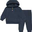 Modern Moments by Gerber Baby Girls' Mini-Waffle 2-piece Hoodie and Pant Set Size 3-6 M
