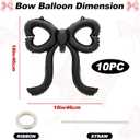 Leorate 10 Pcs Black Bow Balloons - Bow Theme Decorations for Girls Birthday, Bridal Shower, Baby Shower, Engagement, Bachelorette Party Supplies, Party Decoration