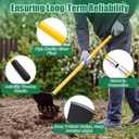 Rake Hoe Steel with 55 Inch Fiberglass Handle Fire Rake Hoe for Multi-use Landscaping and Forestry, Raking, Scraping, Grubbing and Tamping