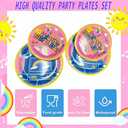 121PCS Cartoon Teacher Party Supplies for Girls Boys Kids Happy Birthday Party Decorations Plates and Napkins with Tablecloth Forks Cups Disposable Party Decoration for 24 Guests