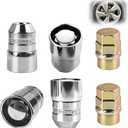 Chrome Cone Seat Wheel Locks Lug Nuts (M12 X 1.5 Thread Size) - 4 Locks / 2 Keys, Locking Lug Nuts Set with Lug Nut Key for Ford Toyota Honda Chevy, for Factory Wheels VPE-45700N2CH