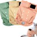 Tuiskusa Cat Diapers, Reusable Cat Diapers with Good Absorbency, Washable Diapers for Kittens & Cats, Secure Fit (3 Pack) Small