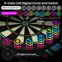 Soft Tip Electronic Dart Board for Adults, 9-Color LED&Voice Prompt, 18.11x20.47x1.18"
