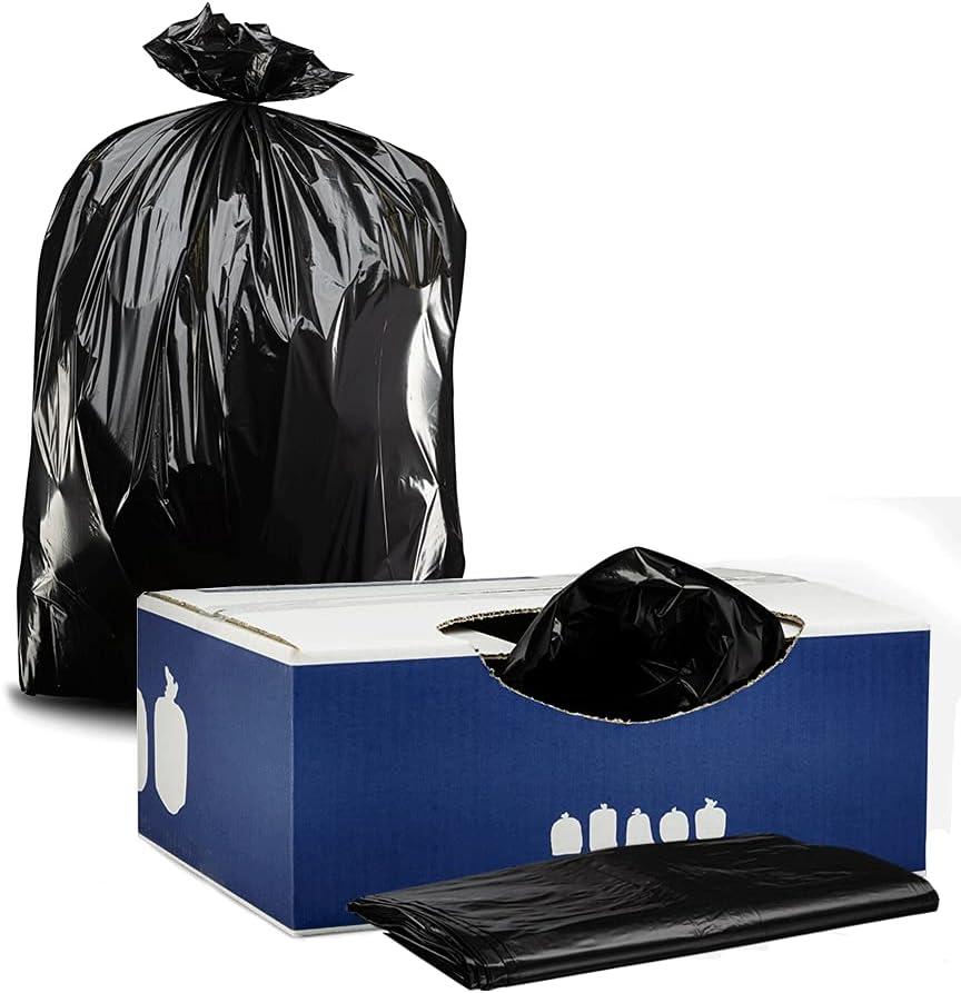Plasticplace 25 Gallon Trash Bags  1.7 Mil  Black 3 Ply Garbage Can Liners  30" x 36" (100 Count)