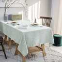 Waterproof Cotton Linen Tablecloths Rectangle Dining Table Cloth, Wipe Clean Indoor & Outdoor Table Cover for Buffet Party and Banquets, Wrinkle Resistant54"x70" Greyish Green