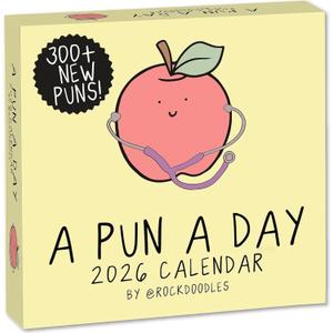 4 x Rockdoodles 2026 Punny Day-to-Day Calendar | Funny Daily Desktop Calendar Christmas Stocking Stuffer Gift for Home or Office, Daily Tear Off Pages With New Puns | A Pun A Day by Rockdoodles