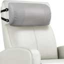 Neck Pillow for Recliner, Non-Slip Recliner Headrest Pillow with Adjustable Strap, Leather Neck Support Chair Headrest Cushion for Office, Couch, Car, Travel, Airplane, Pain Relief(Light Gray)