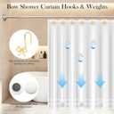 12 Pack Bow Shower Curtain Hooks,Decorative Rings with 12 Pcs Shower Curtain Weights,Metal Rustproof Bow Knot,Bow Curtain Hooks for Bathroom,Living & Nursery Room Art Decor Accessories(Gold)