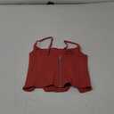 REORIA Women's Sexy Square Neck Trendy Sleeveless Adjustable Spaghetti Strap Corset Tank Crop Tops, S
