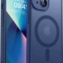 CANSHN Magnetic for iPhone 13 Mini Case, Upgraded [Full Camera Protection] [Compatible with Magsafe] [Translucent Matte] Shockproof Protective Phone Case for iPhone 13 Mini 5.4" - Deep Blue