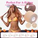 Boob Tape,2 Rolls Breast Tape With 10 Pairs Disposable Nipple Covers,Breast Lift Tape for A-E Cup Blue