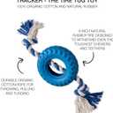 Pet Passion Natural Rubber Tire and Organic Cotton Rope Pull and Chew Dog Toy for All Pet Breeds, Blue, One Size