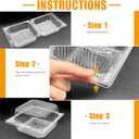 Jgalnim 100 Pack Clear Plastic Square Hinged Food Clamshell Container,Disposable To Go Cake Slice Container,Clear Plastic Clamshell Food Containers for Cookies, Desserts, Fruits, Salads, Sandwiches