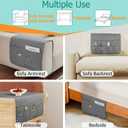 Remote Control Holder for Recliner Non-Slip Armchair Caddy Couch Armrest Organizer, Arm Chair Bedside Caddy Storage Organizer for Recliner Couch With 6 Pockets for Magazine, Tablet, Phone, iPad (Grey)