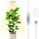 LBW Plant Grow Light Bamboo Plant Grow Lights for Indoor Full Spectrum LED Plant Grow Light, 4/8/12H Recurring Timer