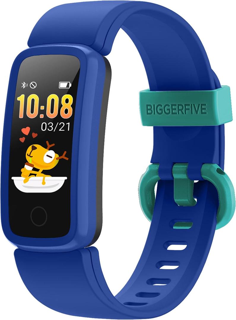 BIGGERFIVE Vigor Kids Fitness Tracker for Girls & Boys Ages 5-15, Kids Watch with IP68 Waterproof, Pedometer, Activity Tracker with Heart Rate & Sleep Monitor, Calorie & Step Counter Watch