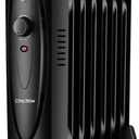 Oil Filled Radiator Heater,Oil Heater with Adjustable ThermostatElectric Radiator Heater with Overheat SafetyMini Portable Space Heater700W (BLACK)