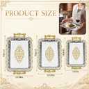 3 Pack Metal Serving Trays, Classic, Silver, Gold