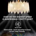 Gold Leaf Crystal Ceiling Fan with Lights,20" Caged Fandelier with Remote Control,Glass Chandelier Fan with 6 Speeds Quiet Reversible Motor for Bedroom,Nursery,Dining Room