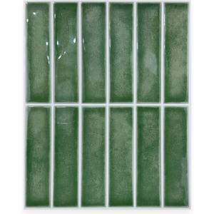 10-Sheet Peel and Stick Backsplash for Kitchen, 10 x 8 Self Adhesive Marble Green Wall Tile Waterproof Removable Stick on Backsplash for Kitchen Bathroom Fireplace, Green Marble