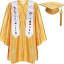Newrara Kindergarten Graduation Cap and Gown Stole Package for Kids Size 30"