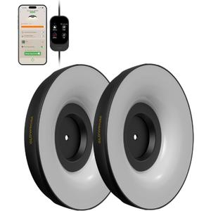 GLOWRIUM Grow Lights for Indoor Plants, 16W Smart Full Spectrum LED Grow Light, Auto Timer and Stepless Dimming,Plant Assistant with Watering Reminder,Modular Design (Black, 2 PCS)