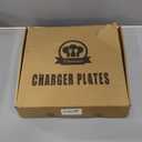 Antique Gold Charger Plates, 13 Inch Dinner Plate Chargers Round Server Ware. Set of 6 Plastic Embossed Charger for Dinner, Wedding, Elegant Tableware Decor