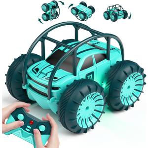 MaxTronic Amphibious Remote Control Car,Rechargeable RC Cars Toy 360° Flips Rotation Stunt Crawler 15KM/H 4WD All Terrain Outdoor Indoor Toy for Kids Boys Girls 3-12