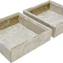 AgentMoon 2-piece Entrance Hall Keys and Coin Storge Tray, Bedside Makeup Removal Tray. Watch,Bracelet,Earrings Storage Dish.Preferred Gift. Size: 12 * 12 * 3cm/3.1oz, Velour Full Wrap. (Tabby Beige)