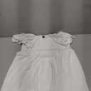 CICIDUDU Women's Summer Dress Casual Wrap V Neck Flutter Sleeve Double Layer Ruffle Wedding Guest Short Mini Dresses White, 2XL