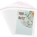 Egofine Self Sealing Cellophane Bags 100 PCS Clear Resealable Sleeves Bags for 9x12 Photo Mats (Bag Size: 9.38x12.4 inches for 9x12 Mats)