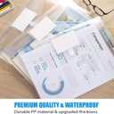 Sooez 36 Pack Plastic Envelopes Poly Envelopes, Clear Document Folders US Letter A4 Size File Envelopes with Label Pocket for School Home Work Office Organization, Clear