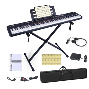 88 Key Piano Keyboard, Semi Weighted Electronic Digital Piano with Music Stand, Power Supply, Sustain Pedal, Bluetooth, Stand, MIDI, for Beginner Professional at Home, Stage