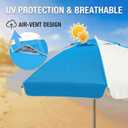 8FT Beach Umbrellas for Sand,Portable Outdoor Windproof Sun Umbrella with Push Button Tilt and Air Vent,UPF 50+ PU Coating for Patio Garden Pool Backyard